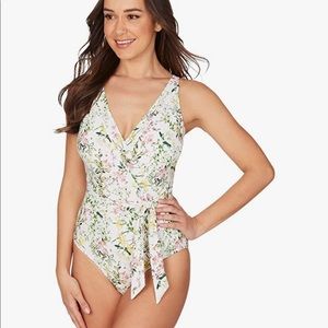Nip Tuck Swim Wattlewedo Esther Wrap Front Tummy Control One Piece Swimsuit